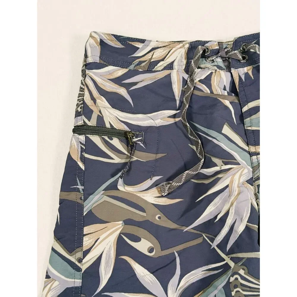 Patagonia Mens Wavefarer Board Shorts Size 28 Tropical Bird Floral Surf Swim